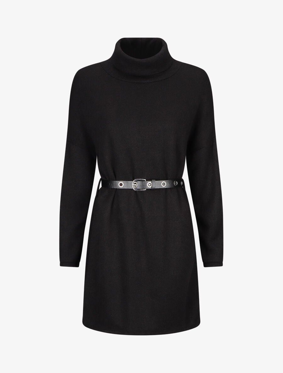 Robe pull à col roulé - Noir - 1