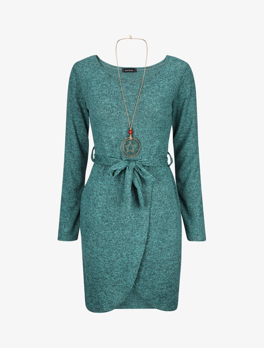 Robe pull style portefeuille - Vert - 1