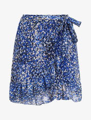 Mini jupe volantée à imprimé fleuri - Bleu roi - 5
