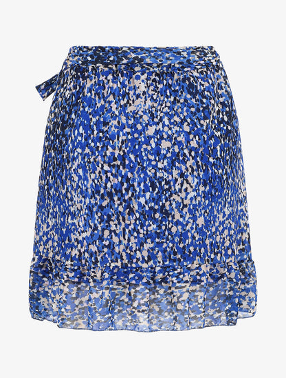 Mini jupe volantée à imprimé fleuri - Bleu roi - 2