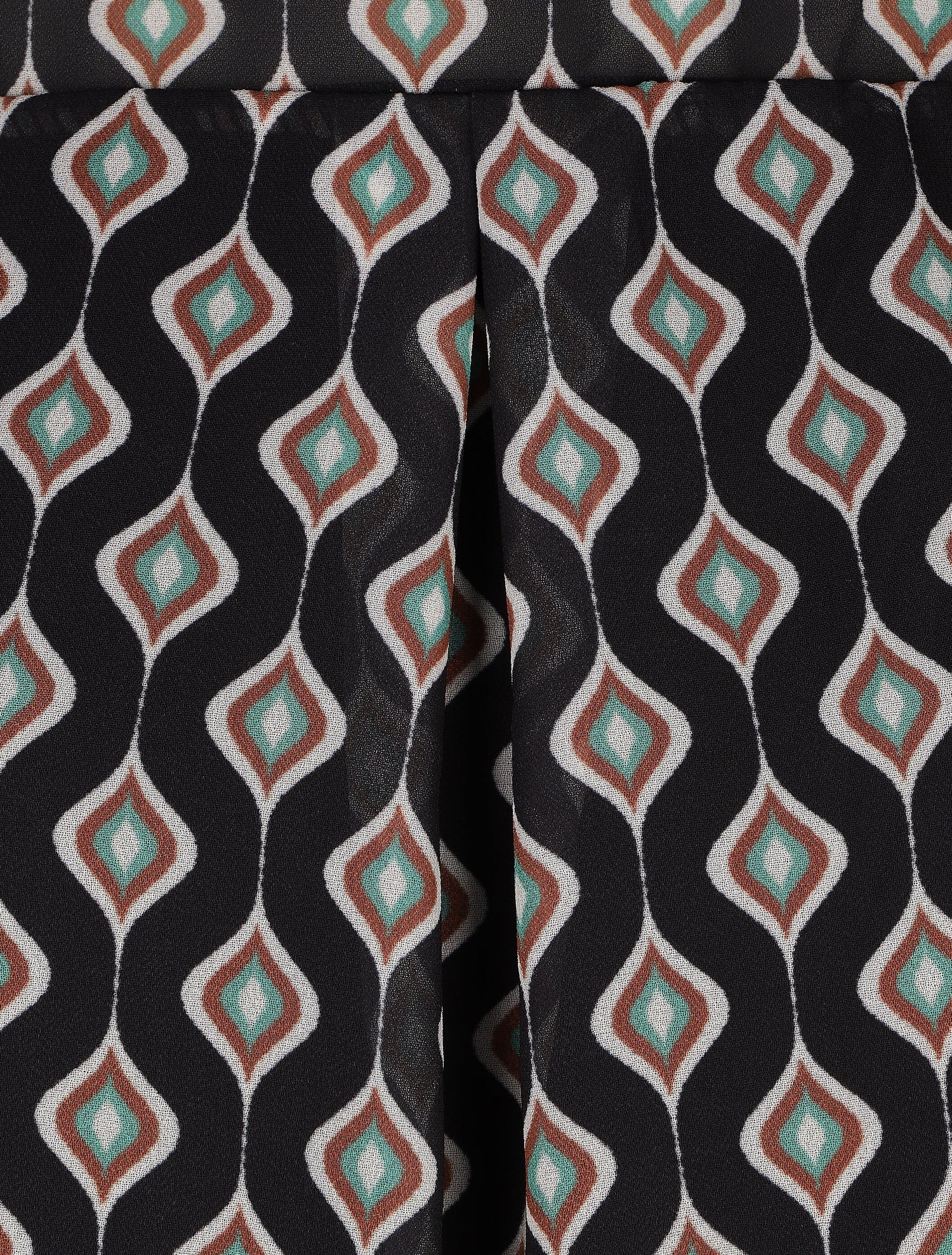 Blouse en voile imprimé vintage - Noir - 3