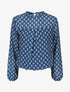 Blouse en voile imprimé vintage - Bleu - 5