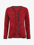 Gilet chiné à liseré texturé - Rouge - 1