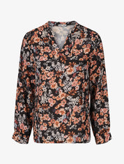 Blouse fluide imprimé floral - Noir - 1