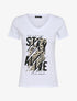 T-shirt slim à message floqué - Blanc - 1