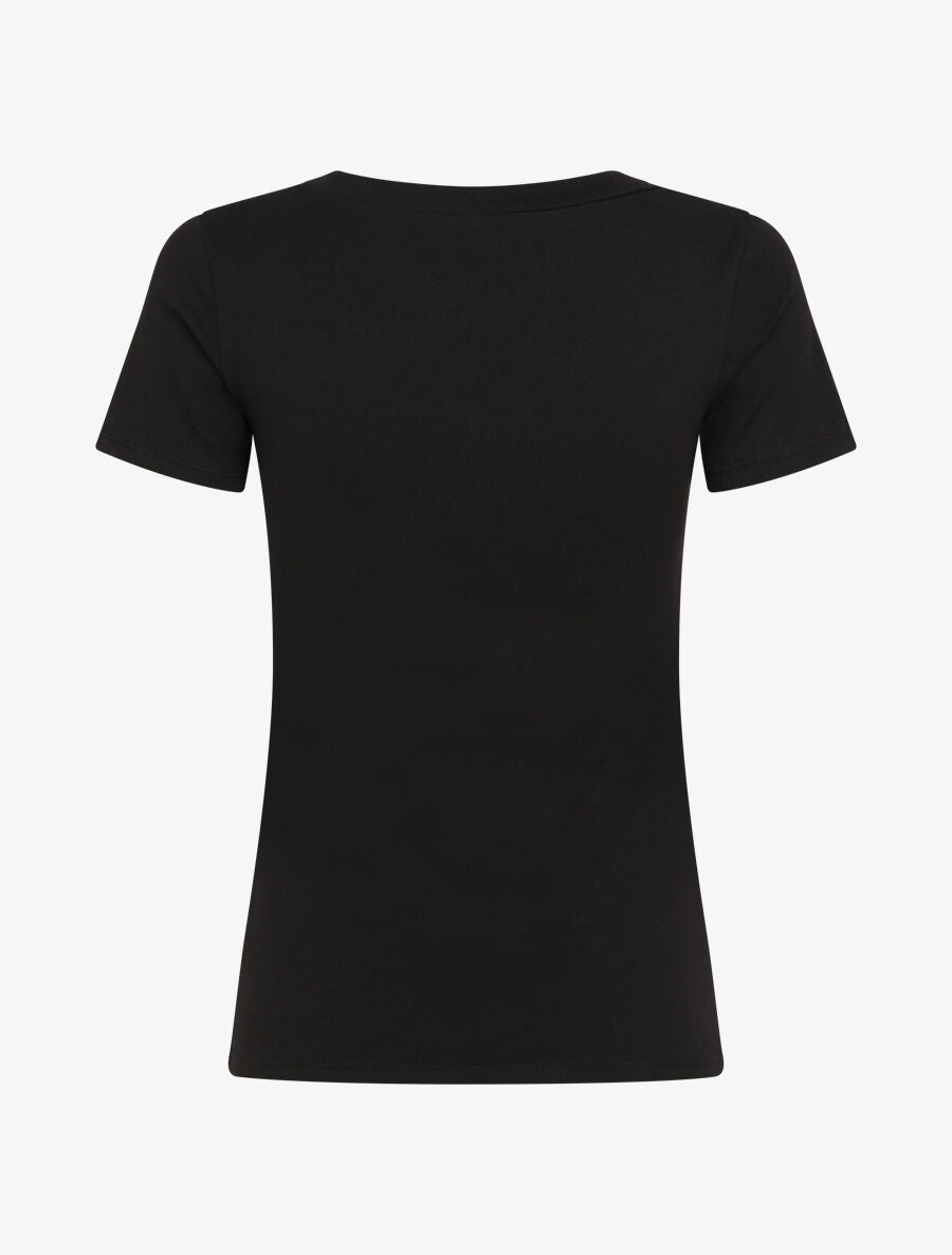 T-shirt slim à flocage coeur psychédélique - Noir - 2