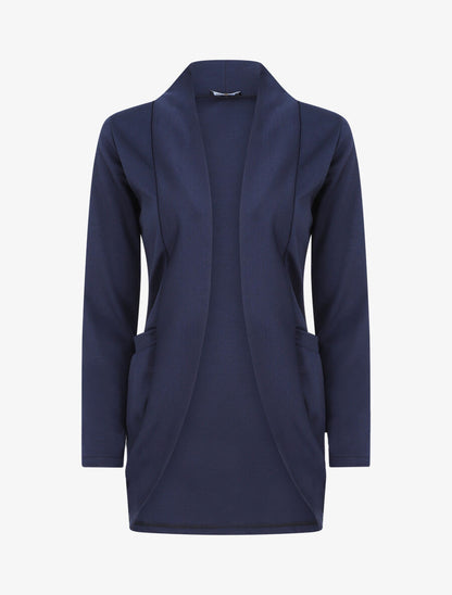 Veste légère ouverte à poches plaquées - Marine - 5