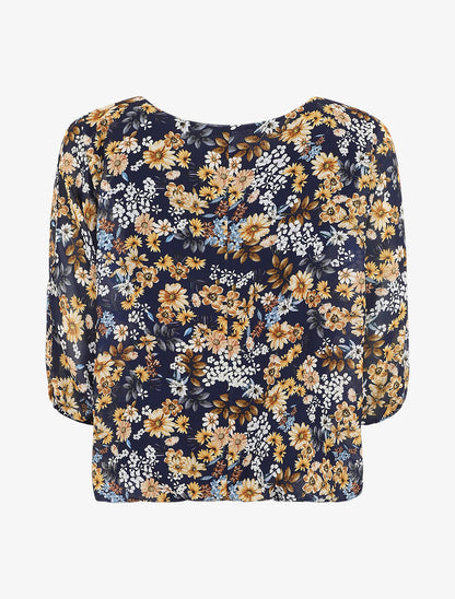 Blouse imprimé fleurs des champs - Bleu - 2