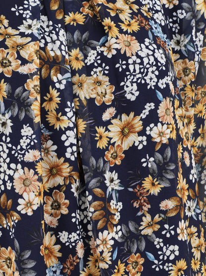 Blouse imprimé fleurs des champs - Bleu - 3