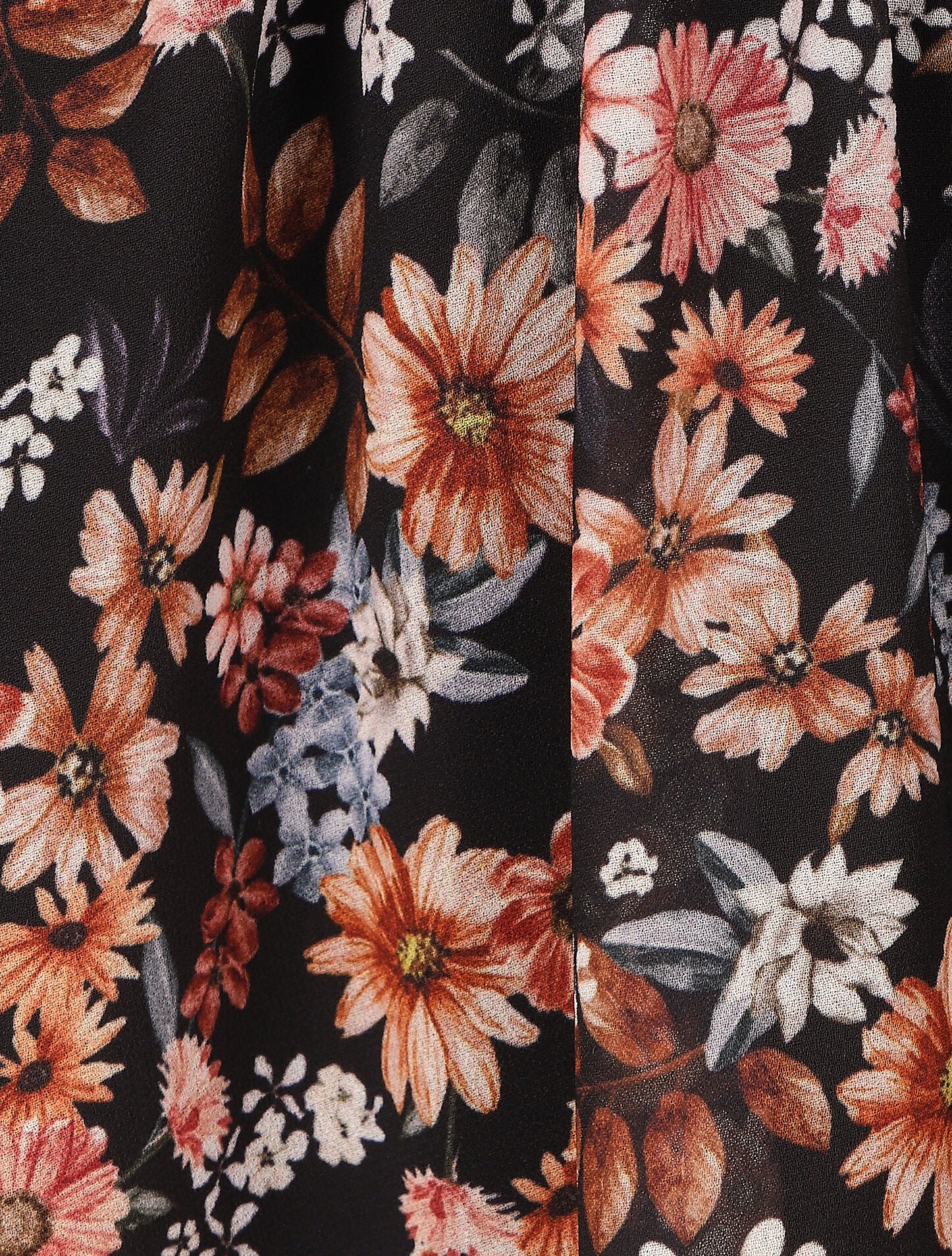 Robe fleuri col cache-coeur - Noir - 3