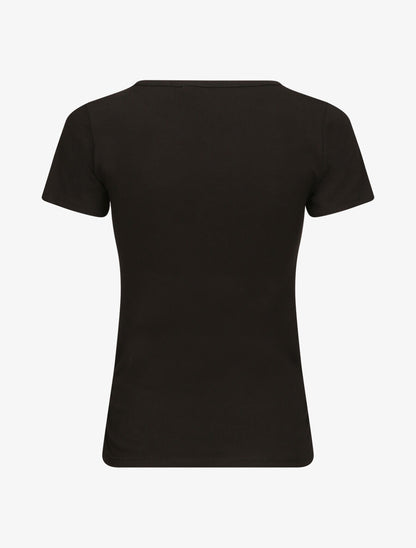 T-shirt à col V - Noir - 2