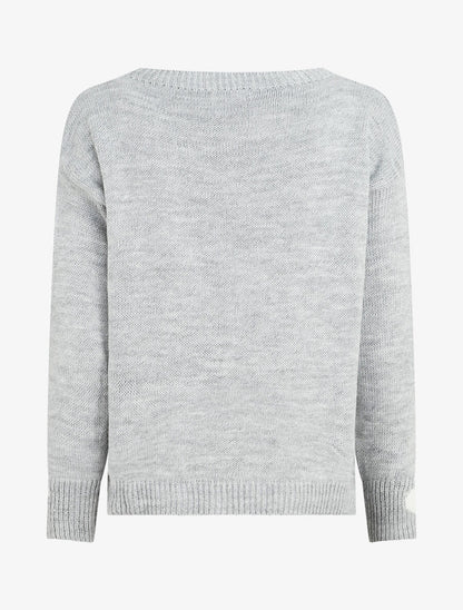 Pull droit à coeur - Gris - 2