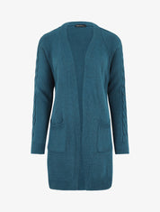 Gilet mi-long à poches plaquées - Bleu canard - 1