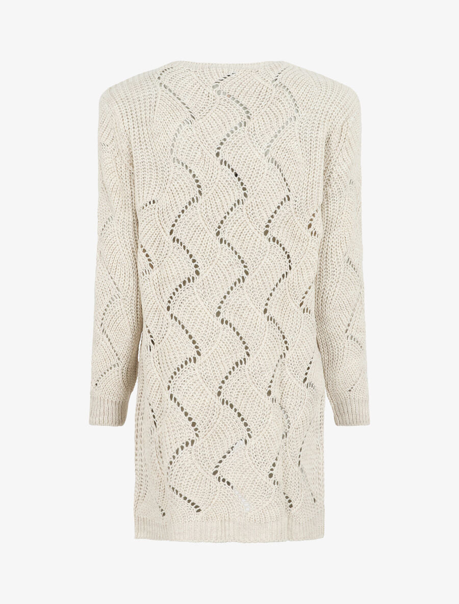 Gilet mi-long classique à bord côtelés - Beige - 2