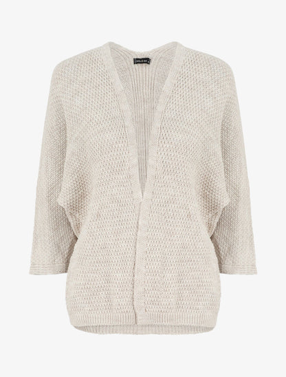 Gilet mi-long ouvert uni - Beige - 5