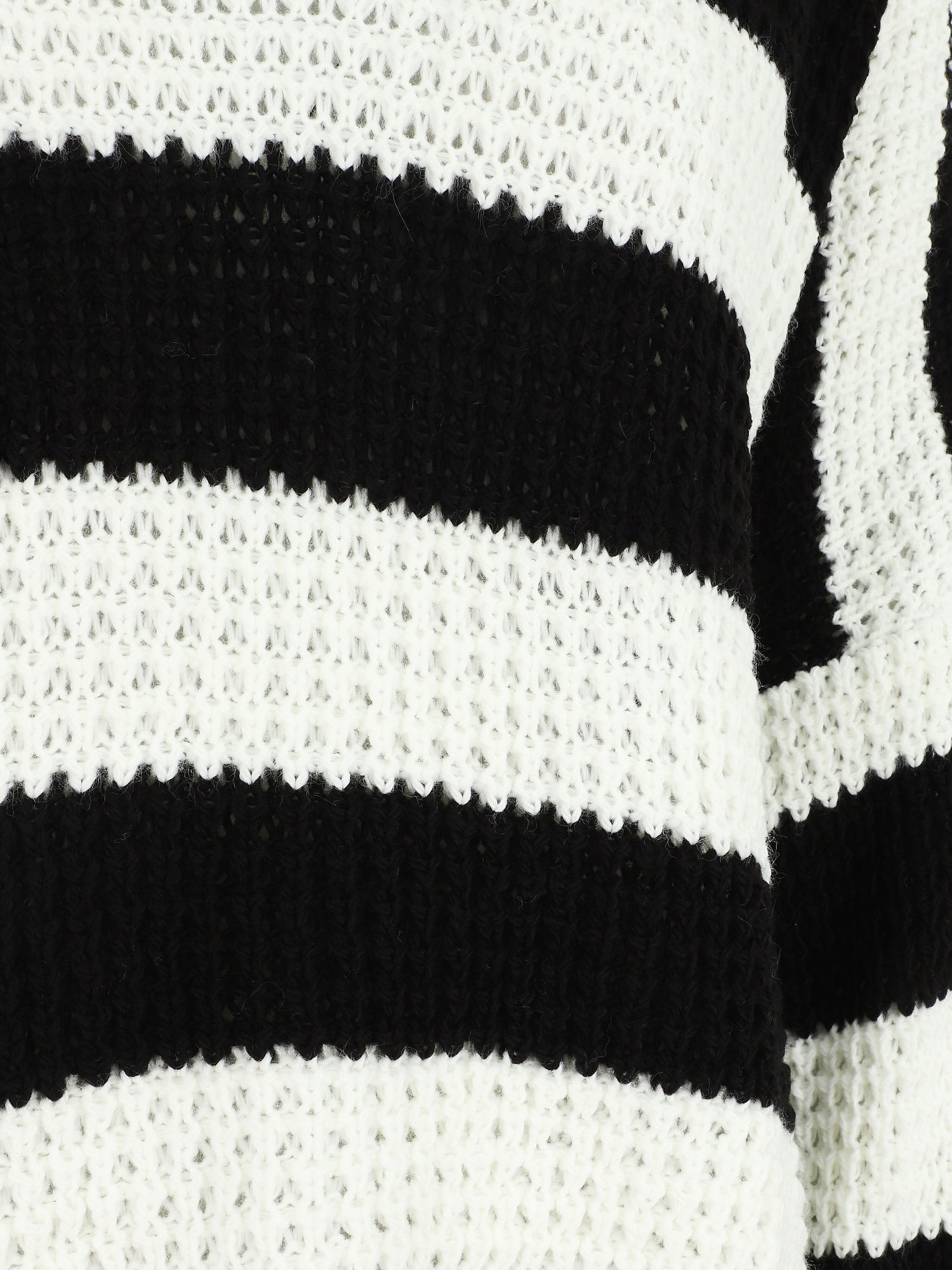 Pull rayé ample - Noir - 3