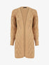 Gilet long uni en maille fine - Camel - 5
