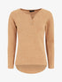 Pull côtelé à boutons - Camel - 1