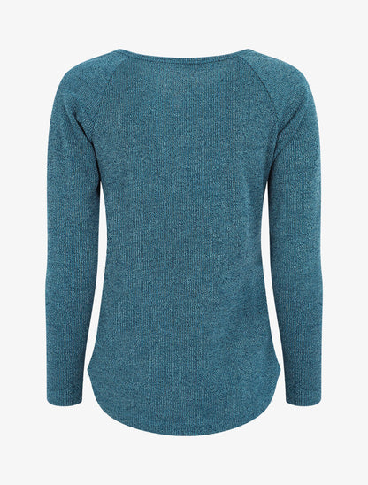 Pull côtelé à boutons - Bleu canard - 2