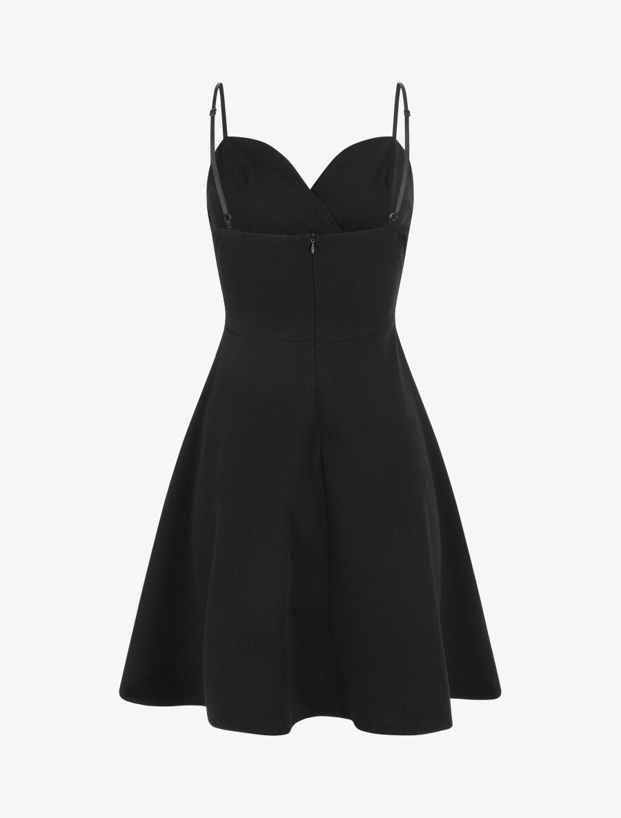 Robe patineuse courte à bretelles - Noir - 2