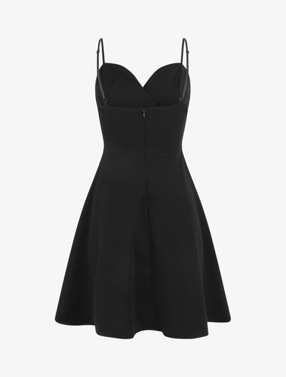 Robe patineuse courte à bretelles - Noir - 2