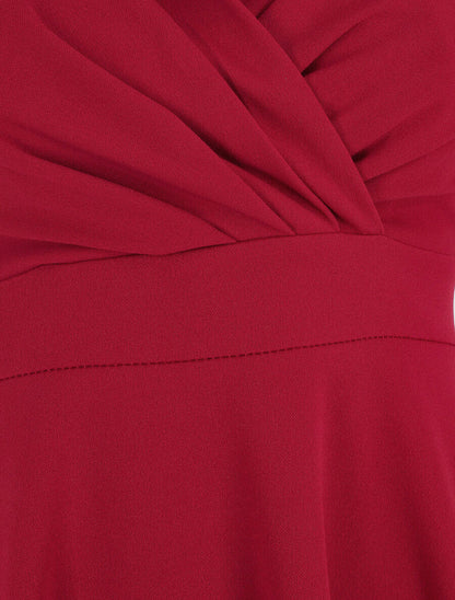 Robe patineuse courte à bretelles - Framboise - 4