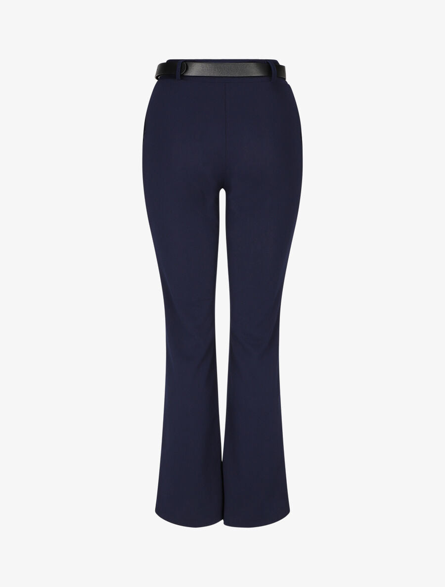 Pantalon à pince droit uni - Marine - 2