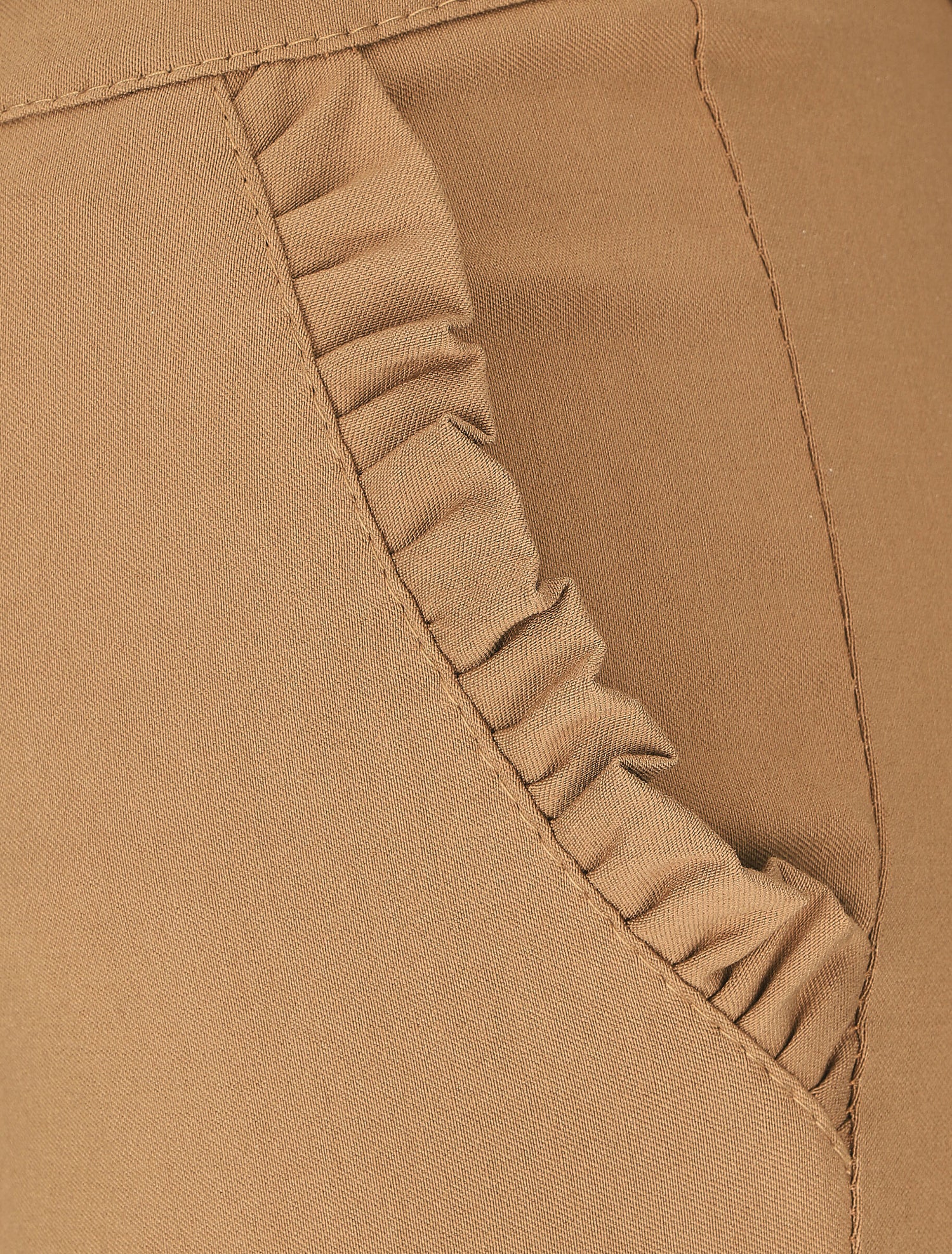 Pantalon 7/8 à revers et poches volantées - Camel - 3