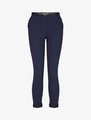 Pantalon 7/8 à revers et poches volantées - Marine - 1