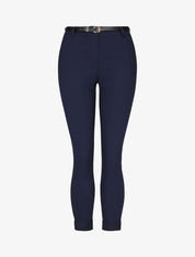 Pantalon 7/8 uni à revers - Marine - 1