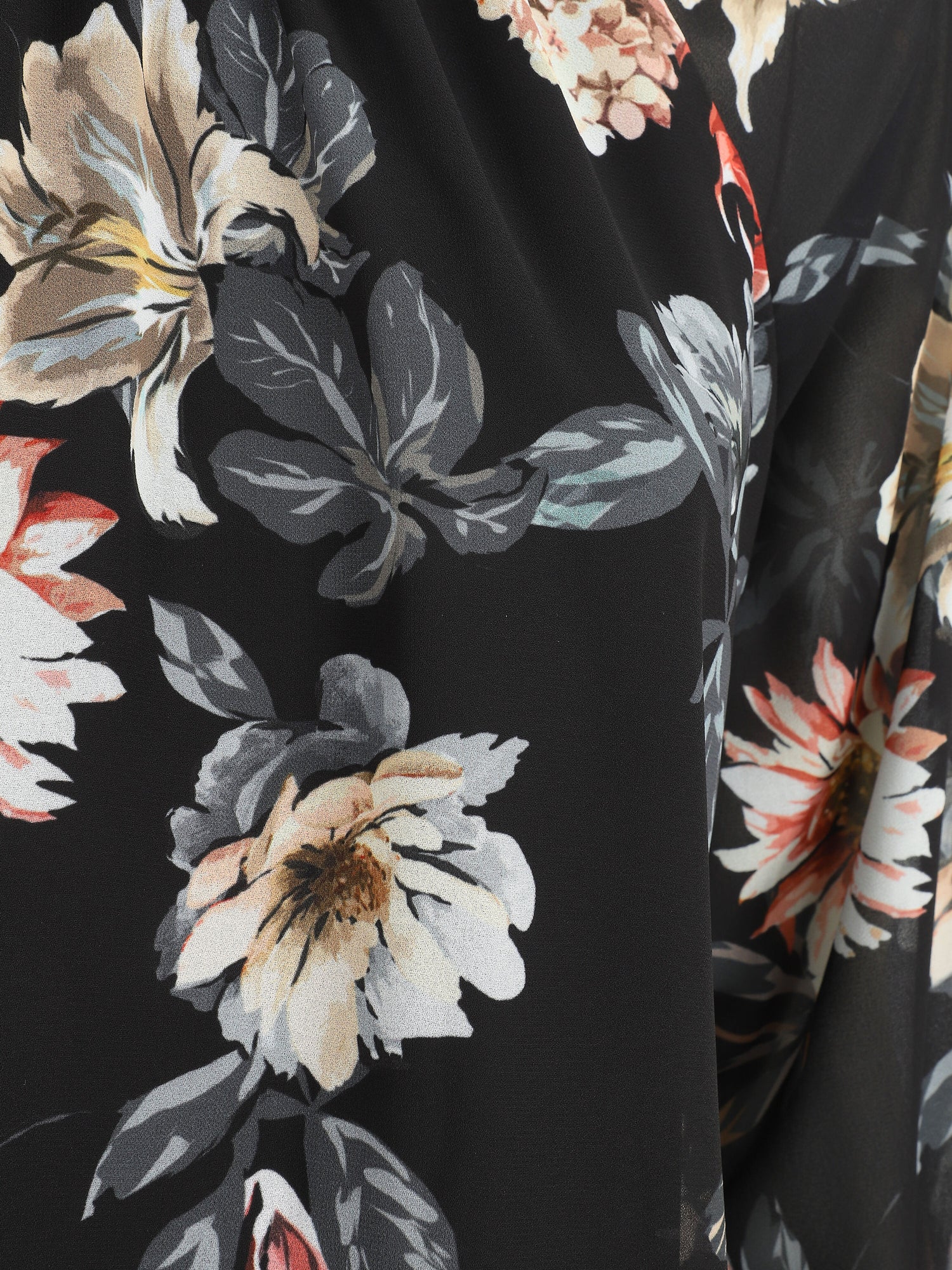 Blouse en voile à imprimé fleuri - Noir - 3