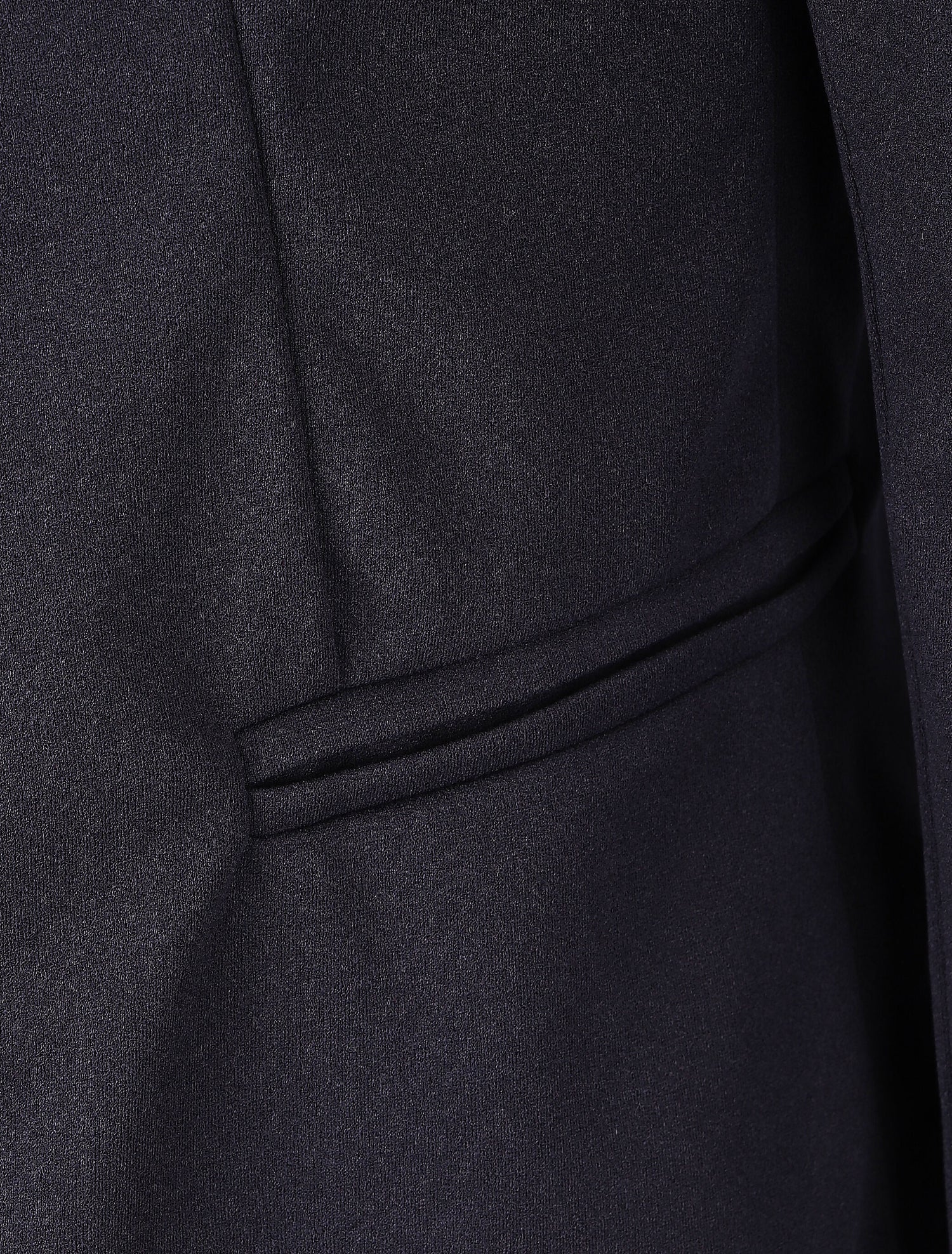 Blazer uni à revers imprimé graphique - Marine - 3