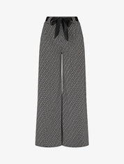 Pantalon coupe ample à imprimé graphique - Noir - 1