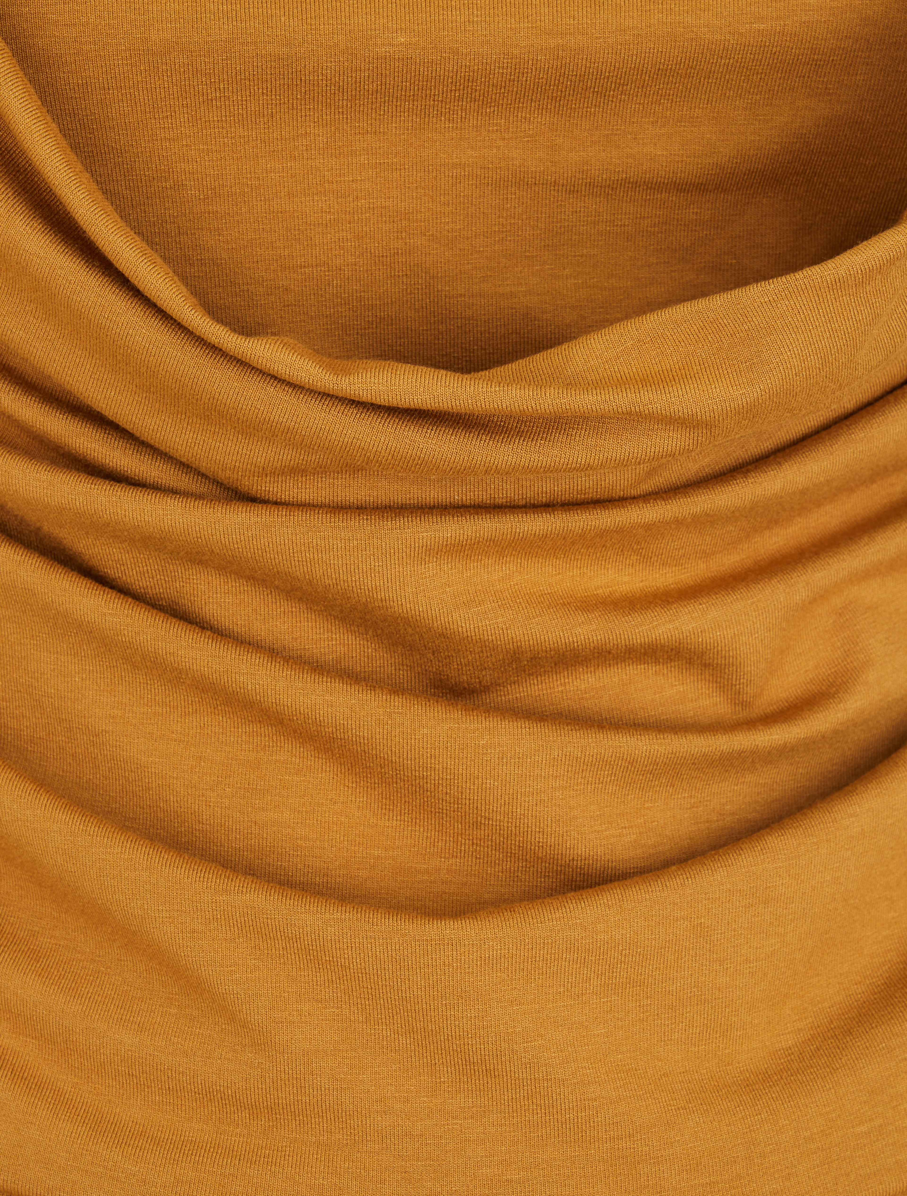 Robe à dos nu et col bénitier - Moutarde - 3