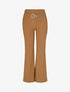 Pantalon flare taille haute à boucle - Camel - 4