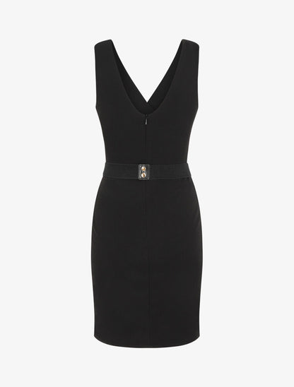 Robe courte ajustée sans manches - Noir - 3