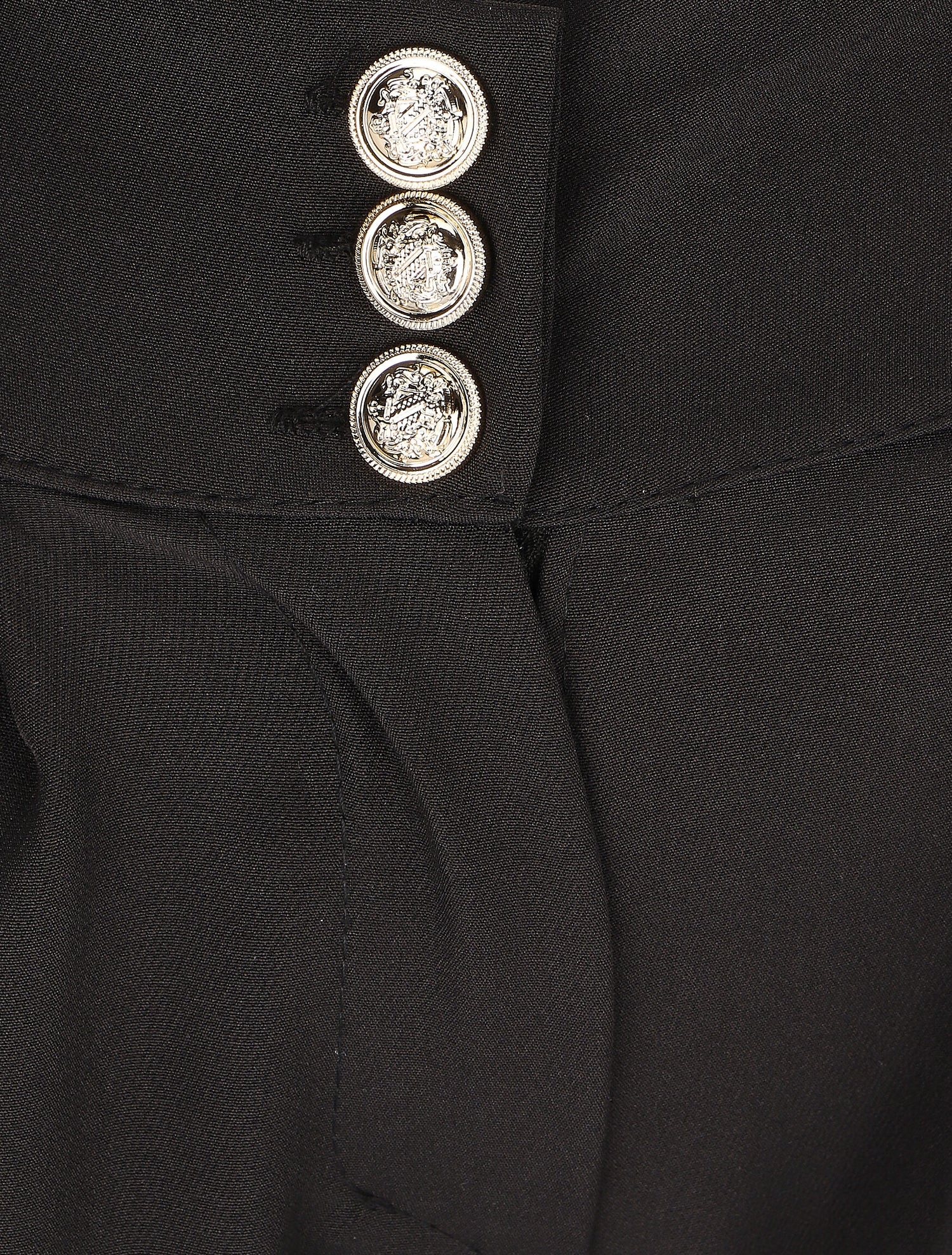 Pantalon uni à taille élastiquée - Noir - 3