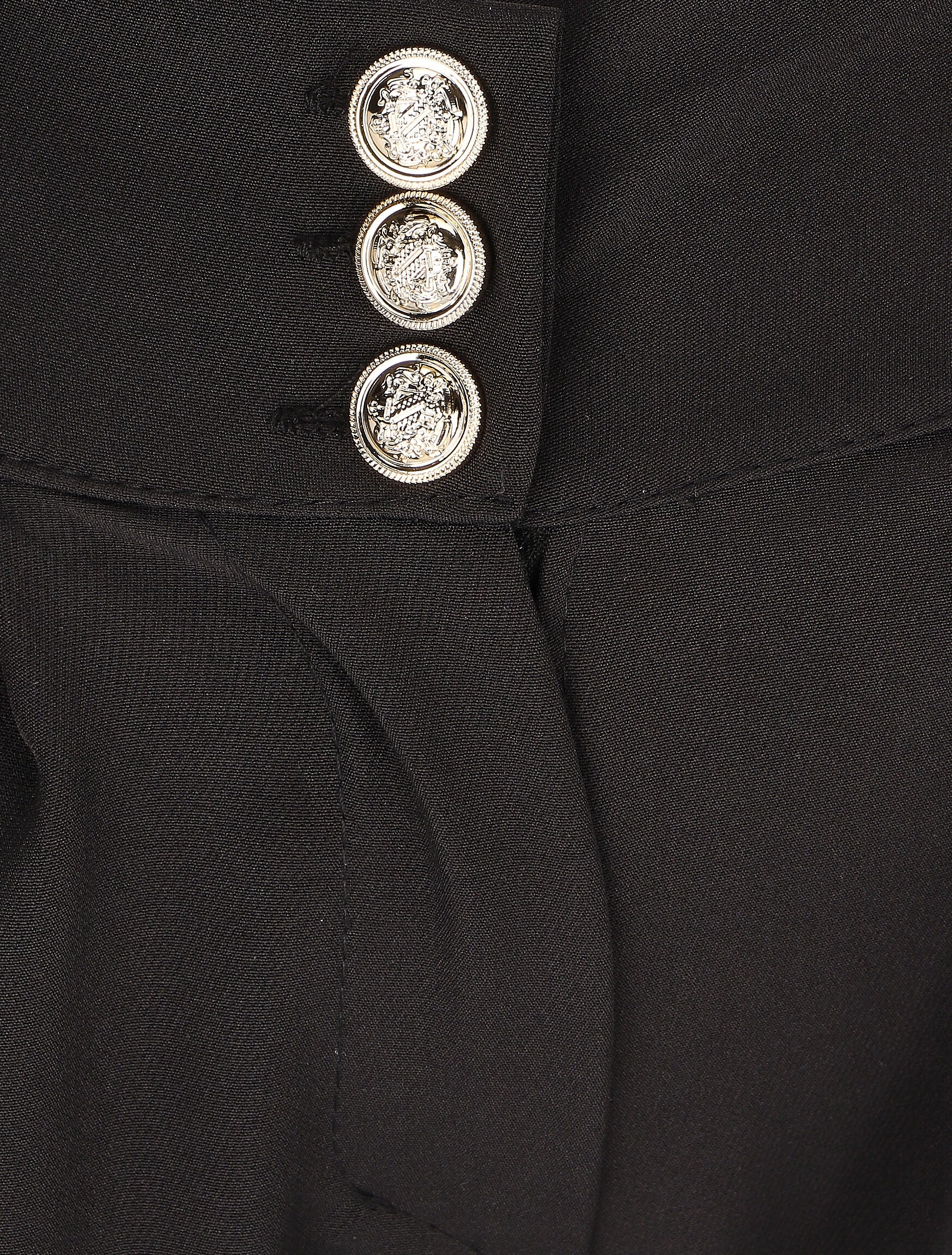 Pantalon uni à taille élastiquée - Noir - 3