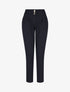 Pantalon uni à taille élastiquée - Marine - 4