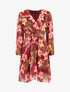 Robe mi-longue à imprimé tropical - Bordeaux - 1