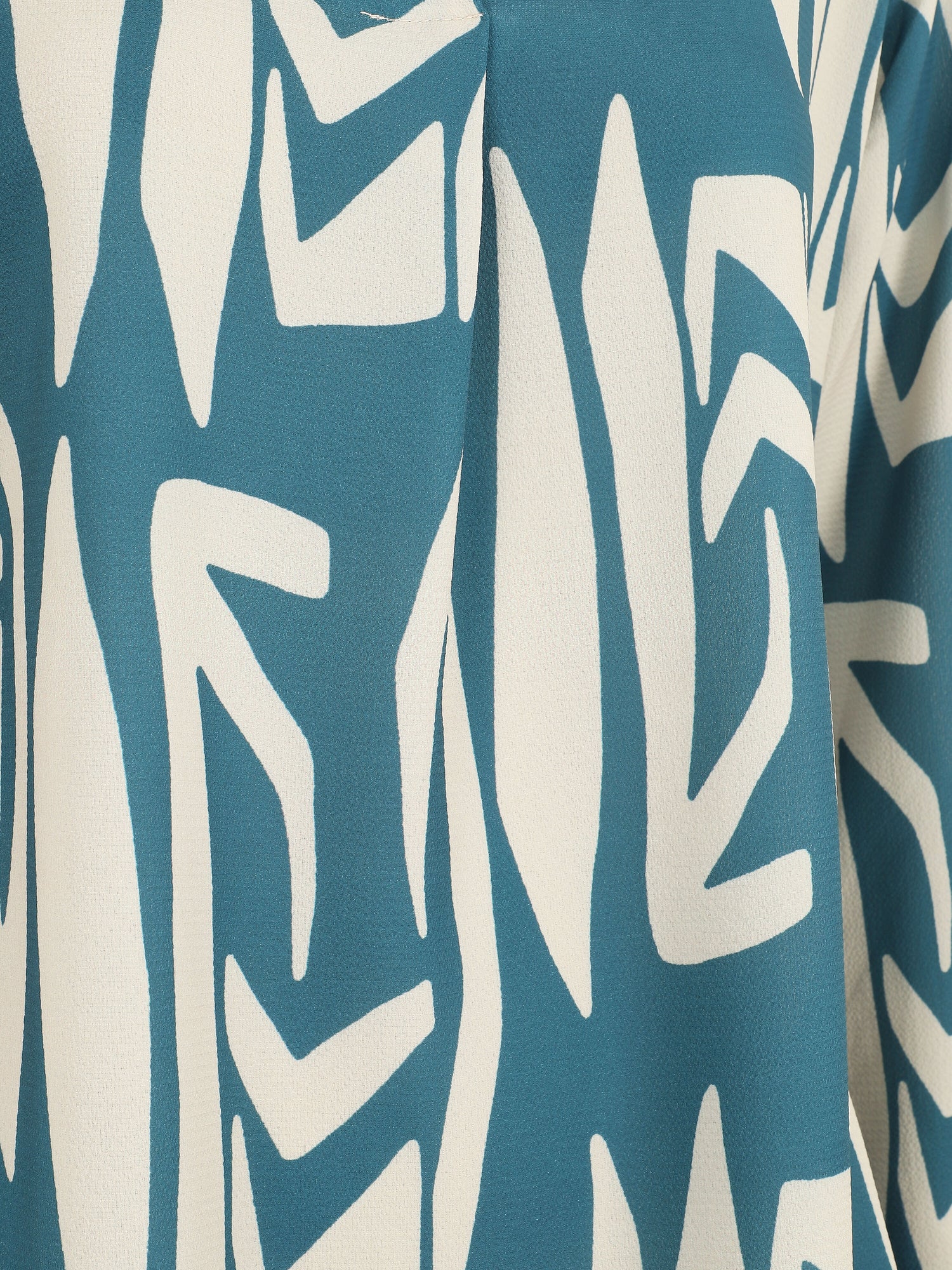 Blouse fluide à imprimé graphique - Bleu canard - 3