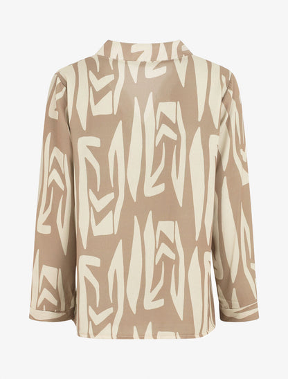 Blouse fluide à imprimé graphique - Beige - 2