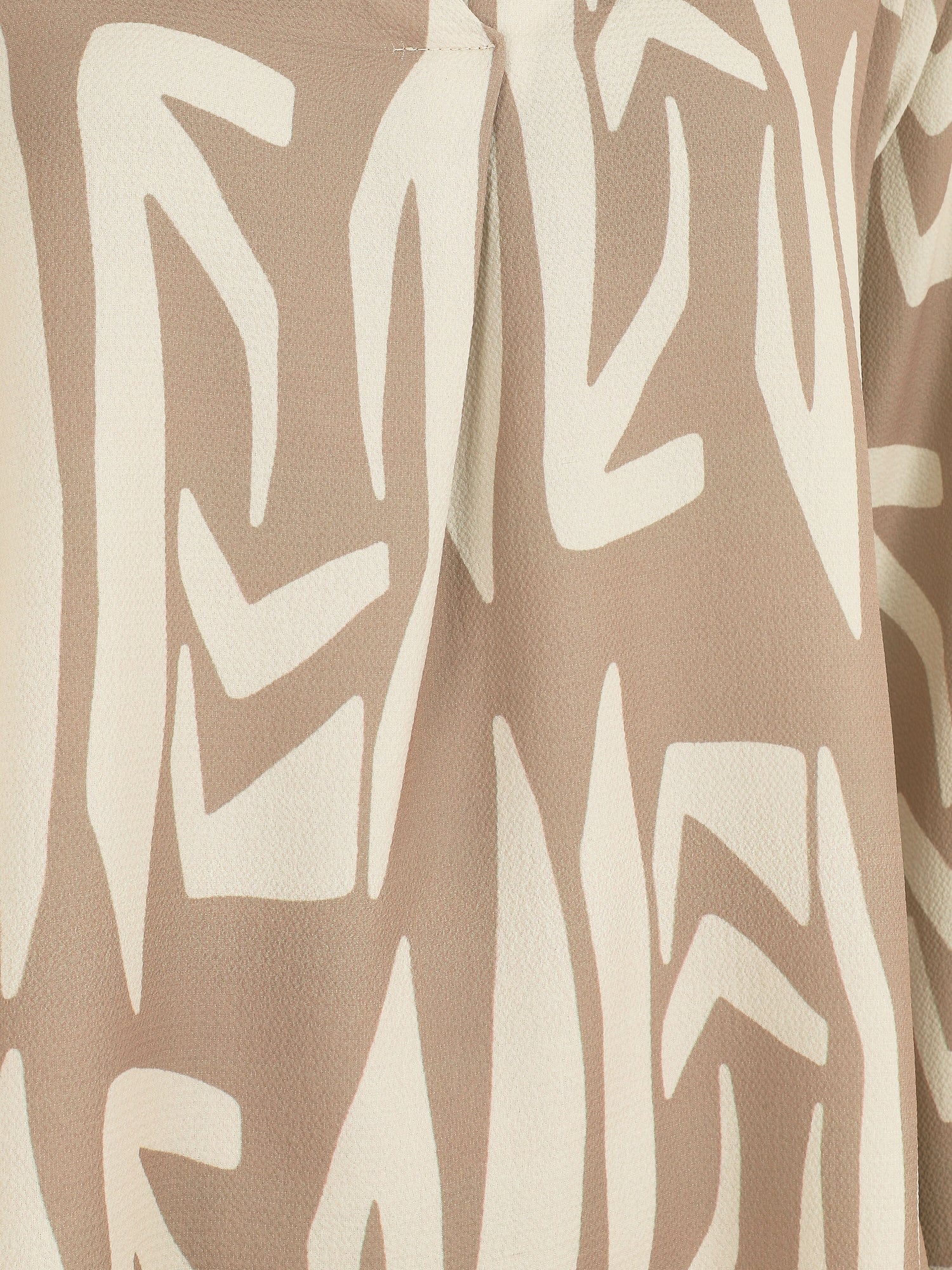 Blouse fluide à imprimé graphique - Beige - 3