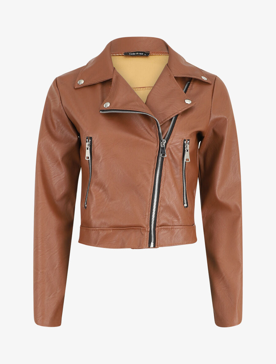 Perfecto court en simili - Marron - 4