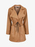Veste mi-longue en simili - Camel - 4