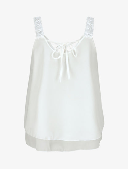 Top en voile fin transparent - Blanc - 2