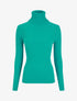 Pull uni côtelé à col roulé - Turquoise - 1
