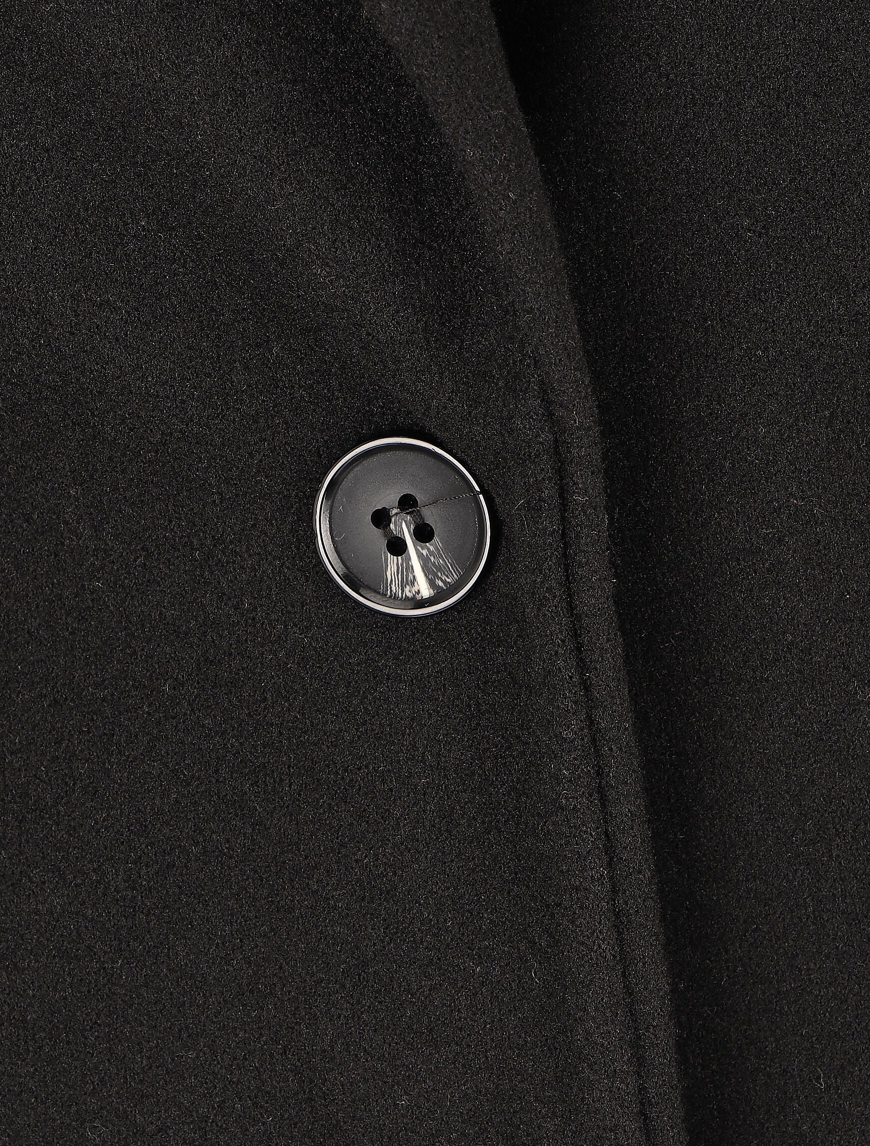 Manteau long croisé boutonné - Noir - 3