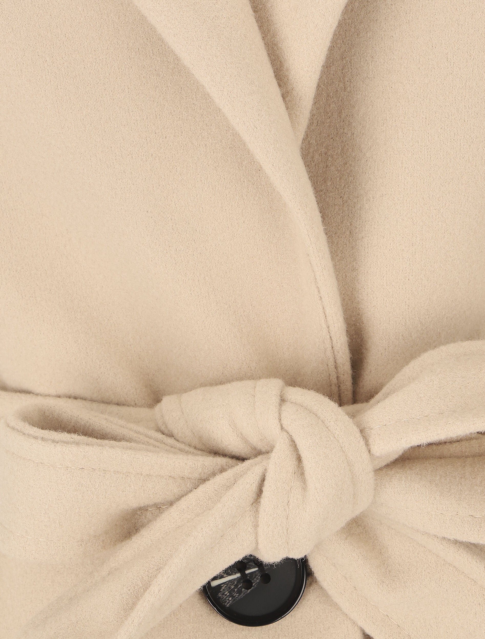Manteau long croisé ceinturé - Beige - 3