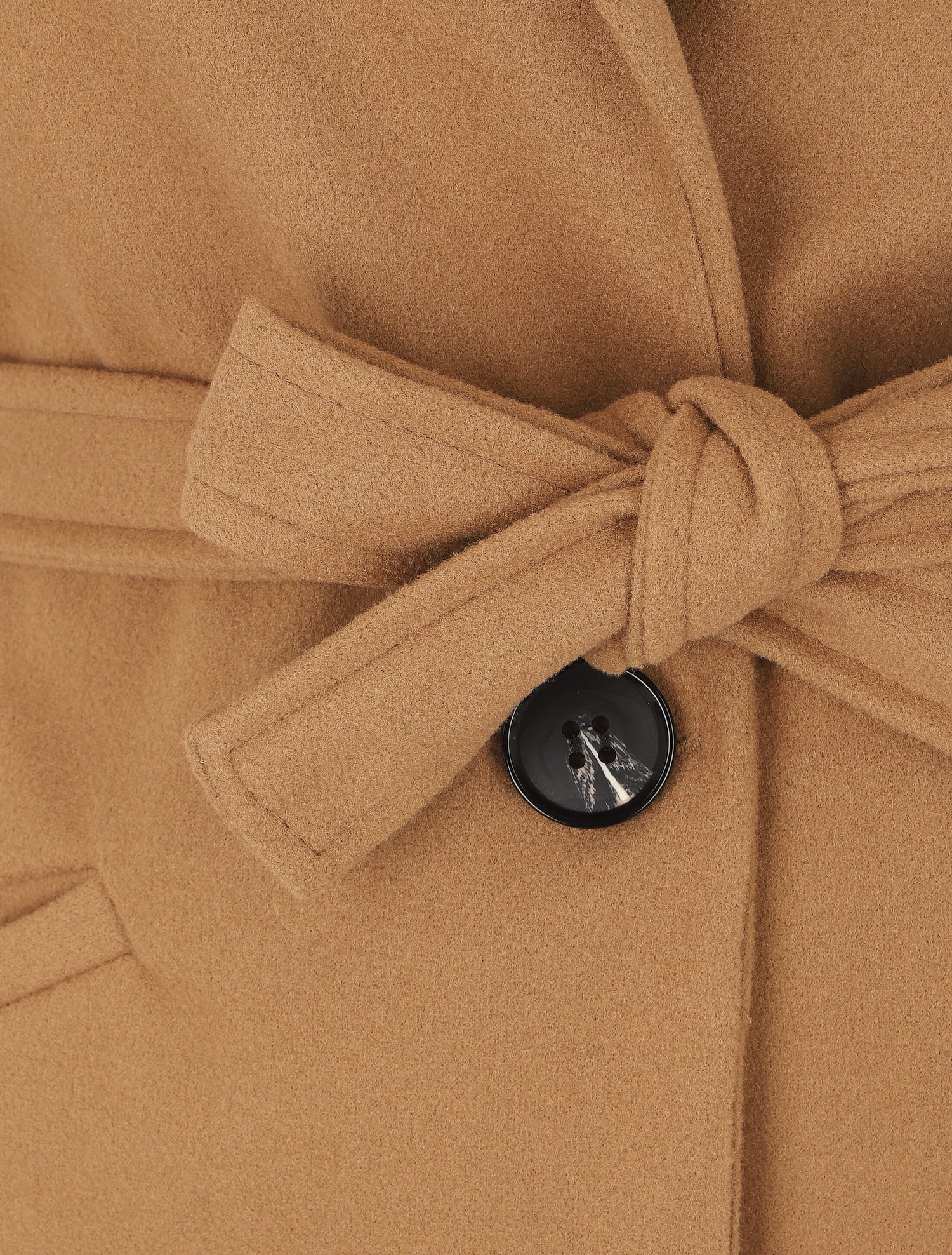 Manteau long croisé ceinturé - Camel - 3